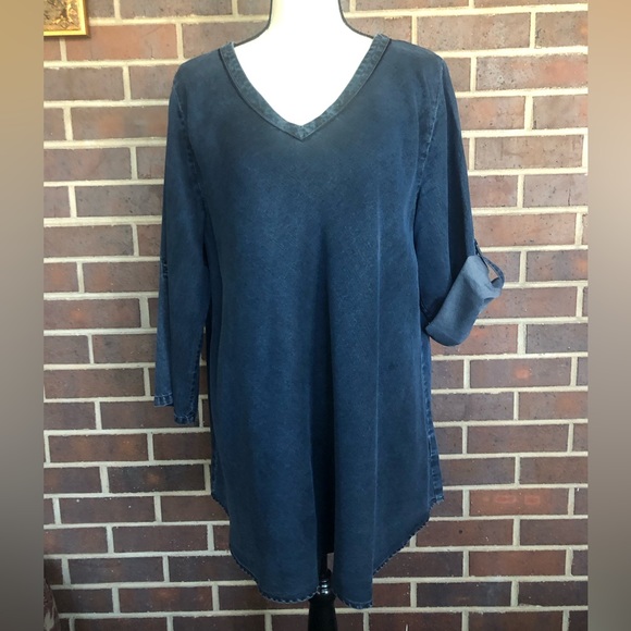 SOFT SURROUNDINGS Chambray Tencel Olenka Tunic Sz Medium - Picture 3 of 7